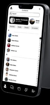 Amend iD contacts app running on a phone